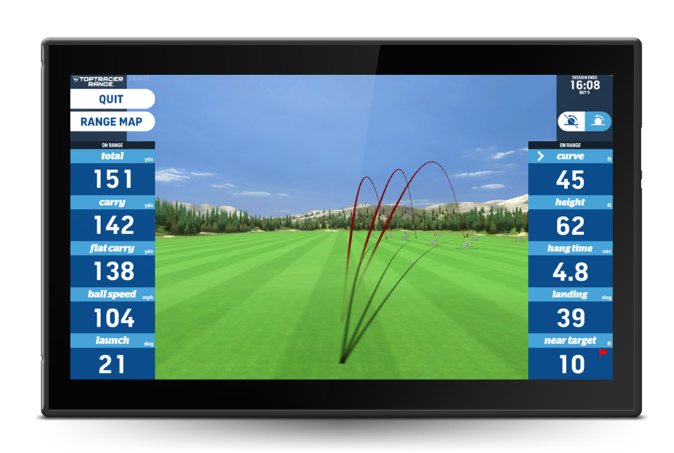 Analyse multiple data points, including ball speed, launch angle, distance and more with Warm Up mode